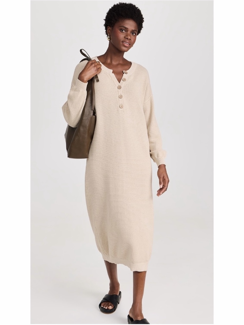 Free People FP beach hailee midi sweater dress XS cream